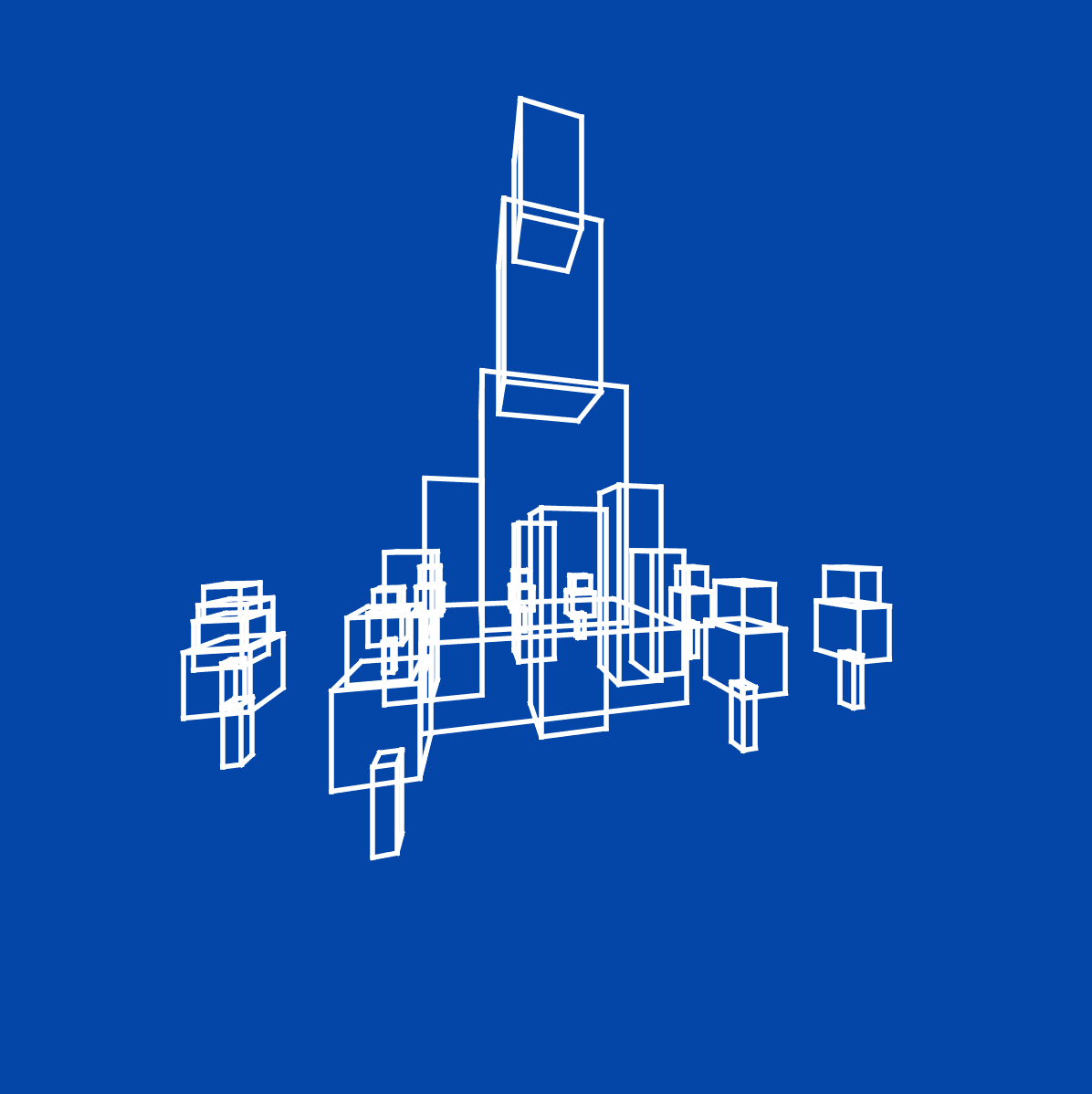 Cathedral of Learning 3D wireframe rendering