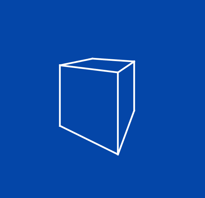 3D cube wireframe rendering